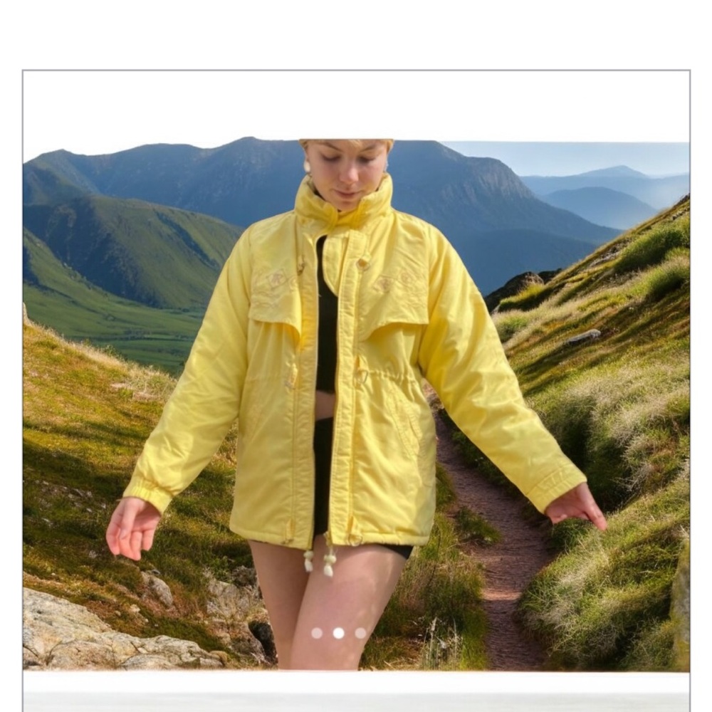 Vintage Far West Yellow
Embroidered Funnel Neck Jacket
Coat Size M EUC Retro - Picture 7 of 16